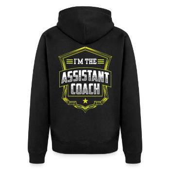 I am the Assistant Trainer Coach Assistant - Unisex Premium Organic Zip Hoodie - black - Back - Nico (187cm)