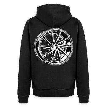 Jdm / Tuning / Turbocharger / Rims / Chiptuning - Unisex Premium Organic Zip Hoodie - black - Back - Nico (187cm)
