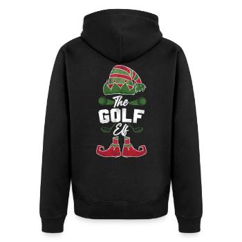 Golf Christmas Elf Vintage The - Unisex Premium Organic Zip Hoodie - black - Back - Nico (187cm)