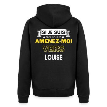 si je suis trop bourré amenez moi vers Louise - Veste à capuche bio Premium Unisexe - noir - Dos - Nico (187cm)