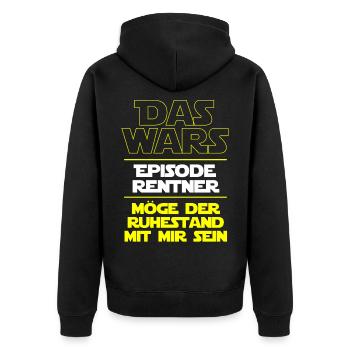 Das Wars - Rentner 2022 Rente Ruhestand - Unisex Premium Bio Zip Hoodie - Schwarz - Hinten - Nico (187cm)