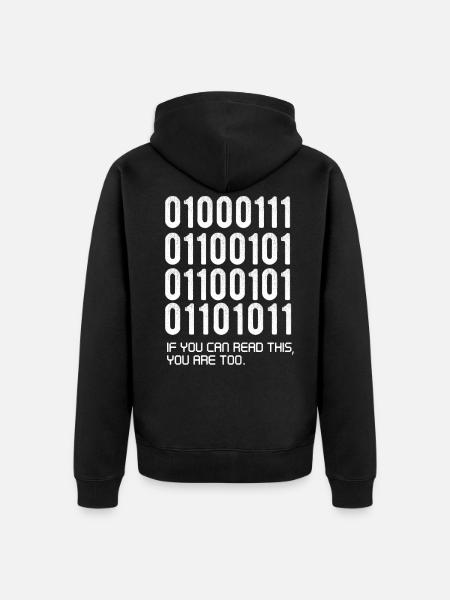 Funny Softaware developer gift, binary funny, - Unisex Premium Organic Zip Hoodie - black