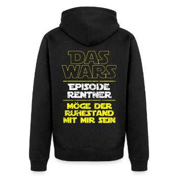 Das Wars - Rentner 2022 Rente Ruhestand - Unisex Premium Bio Zip Hoodie - Schwarz - Hinten - Nico (187cm)