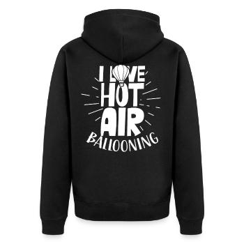 I love hot air ballooning flight hot air balloon - Unisex Premium Organic Zip Hoodie - black - Back - Nico (187cm)