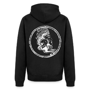 Dunkle Kunst Esoteric Gothic Schäderkönigin Okkult - Unisex Premium Bio Zip Hoodie - Schwarz - Hinten - Nico (187cm)