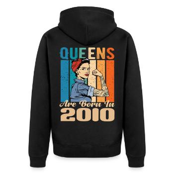 Les reines sont nées en 2010 - Veste à capuche bio Premium Unisexe - noir - Dos - Nico (187cm)