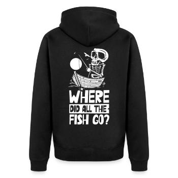 Où sont passés tous les poissons? Pêcheurs Pêche - Veste à capuche bio Premium Unisexe - noir - Dos - Nico (187cm)