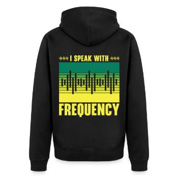 Funk Amateur Funker Funken Radio Hobby Geschenk - Unisex Premium Bio Zip Hoodie - Schwarz - Hinten - Nico (187cm)