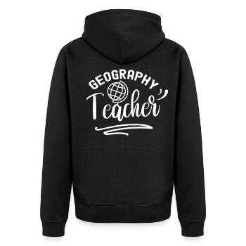 Professeur de géographie Professeur de géographie Profession de géographie - Veste à capuche bio Premium Unisexe - noir - Dos - Nico (187cm)