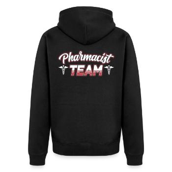 Apotheke Team Pharmazeut Apotheker Pharmazie - Unisex Premium Bio Zip Hoodie - Schwarz - Hinten - Nico (187cm)