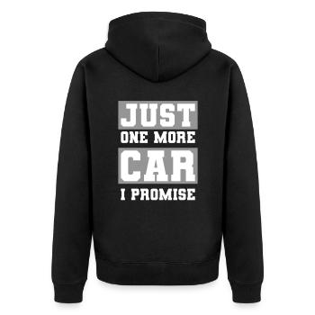 Sports Car Collectors - Collectible Cars Motorsport - Unisex Premium Organic Zip Hoodie - black - Back - Nico (187cm)