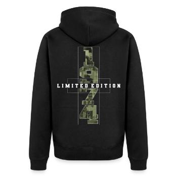 Camouflage 1974 Born 1974 Men - Unisex Premium Organic Zip Hoodie - black - Back - Nico (187cm)