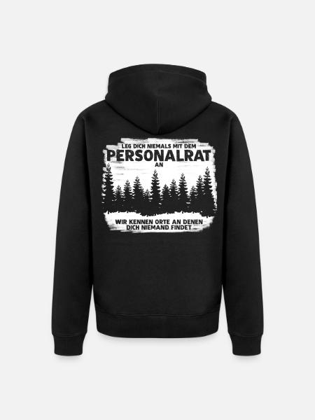 Personalrat lustig Spruch Personalrätin - Unisex Premium Bio Zip Hoodie - Schwarz