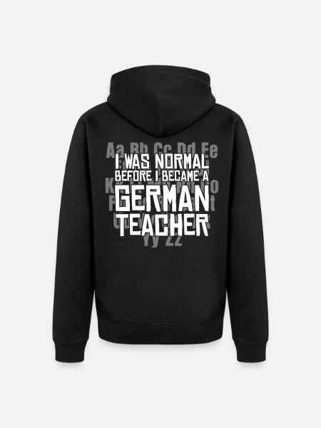 Deutschlehrer Deutsch Deutschlehrerin - Premium økologisk unisex-hættejakke - sort