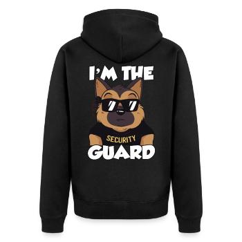 I am the security guard security - Unisex Premium Organic Zip Hoodie - black - Back - Nico (187cm)