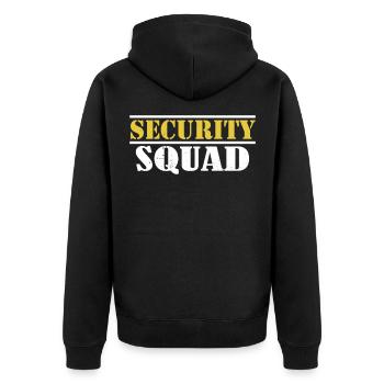Security Squad Security Security Bouncer - Unisex Premium Organic Zip Hoodie - black - Back - Nico (187cm)
