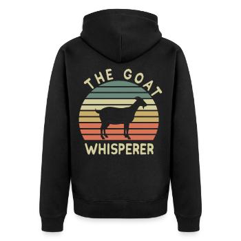 The Goat Whisperer Goat Whisperer Goat Animal - Unisex Premium Organic Zip Hoodie - black - Back - Nico (187cm)