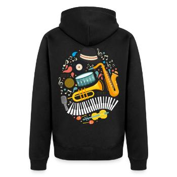 T-shirt Jazz - Veste à capuche bio Premium Unisexe - noir - Dos - Nico (187cm)