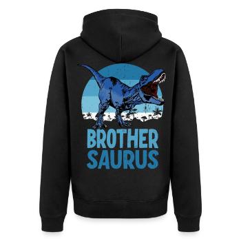 Famille de dinosaures Brother Saurus Brothersaurus - Veste à capuche bio Premium Unisexe - noir - Dos - Nico (187cm)