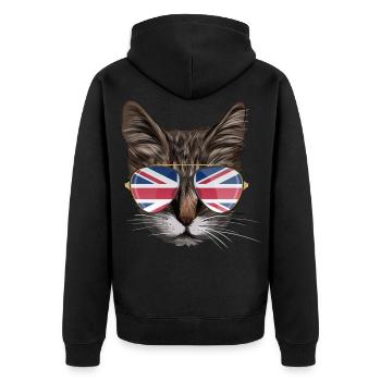 Royaume-Uni Cat - Veste à capuche bio Premium Unisexe - noir - Dos - Nico (187cm)