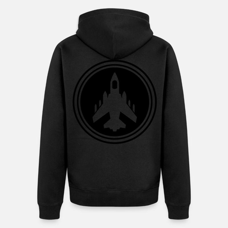 Symbole de jet d’avion - Veste à capuche bio Premium Unisexe - noir