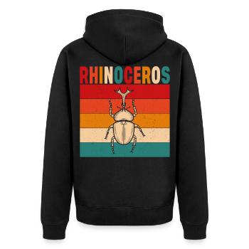 Hercules Rhinoceros Beetle Entomologist Present Id - Unisex Premium Organic Zip Hoodie - black - Back - Nico (187cm)