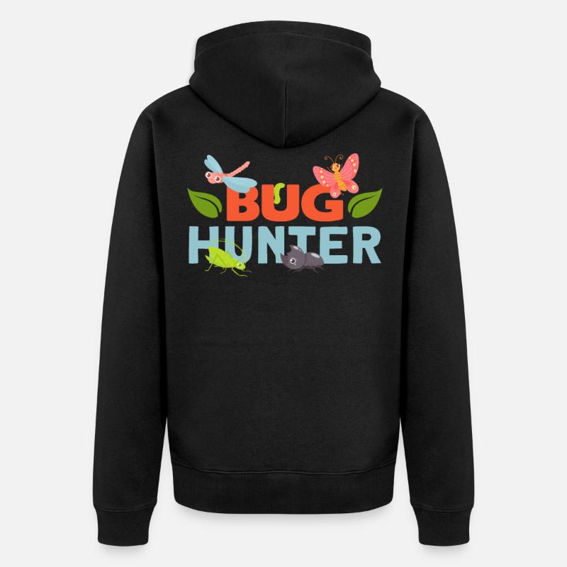 Bug Hunter Collecting Ideabettle - Unisex Premium Bio Zip Hoodie - Schwarz