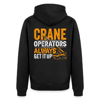 Kranführer Kriegen Ihn Immer Hoch Kranfahrer Kran - Unisex Premium Bio Zip Hoodie - Schwarz - Hinten - Nico (187cm)