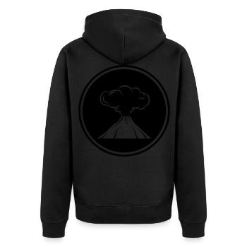 Icône de volcan - Veste à capuche bio Premium Unisexe - noir - Dos - Nico (187cm)