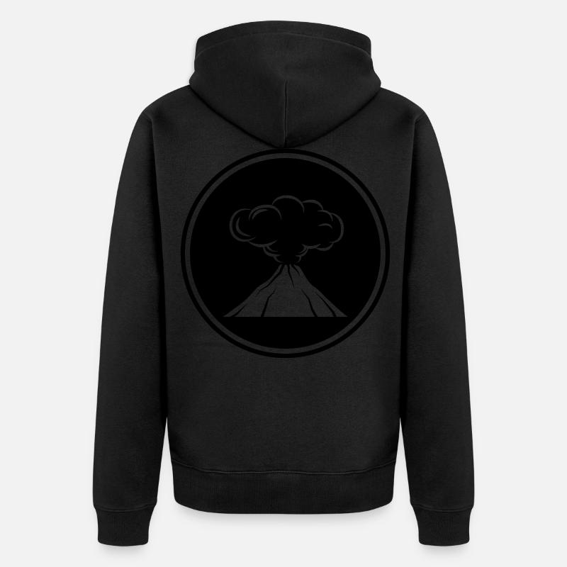 Icône de volcan - Veste à capuche bio Premium Unisexe - noir