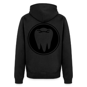 Zahn icon symbol - Unisex Premium Bio Zip Hoodie - Schwarz - Hinten - Nico (187cm)
