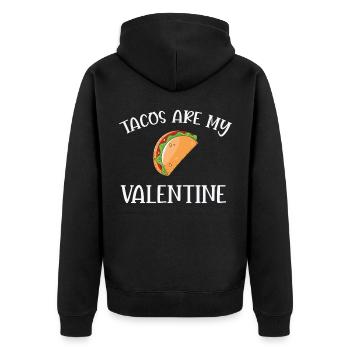 Citation de la Saint-Valentin Les tacos sont ma Saint-Valentin - Veste à capuche bio Premium Unisexe - noir - Dos - Nico (187cm)