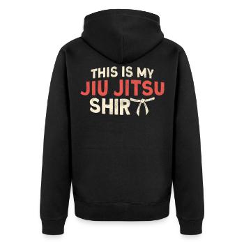 Jiu Jitsu C’est mon Jiu Jitsu - Veste à capuche bio Premium Unisexe - noir - Dos - Nico (187cm)