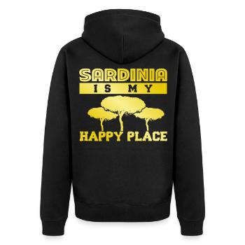 Sardegna Sardinia Trees Sardinia - Unisex Premium Organic Zip Hoodie - black - Back - Nico (187cm)