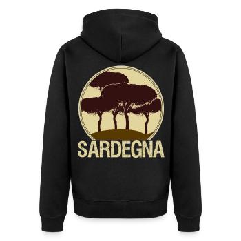 Sardaigne Sardaigne Sardaigne - Veste à capuche bio Premium Unisexe - noir - Dos - Nico (187cm)