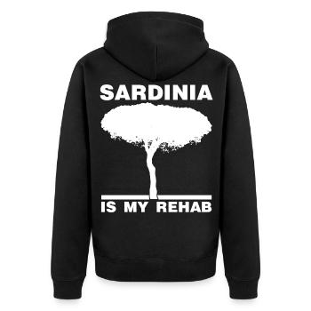 Sardegna Sardinia Island Tree Sardinia - Unisex Premium Organic Zip Hoodie - black - Back - Nico (187cm)