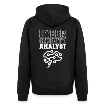 Cybersecurity Analyst IT Security Hacker Hack - Unisex Premium Organic Zip Hoodie - black - Back - Nico (187cm)