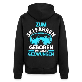 Skifahren Skifahrer Ski - Unisex Premium Bio Zip Hoodie - Schwarz - Hinten - Nico (187cm)
