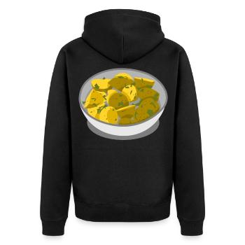 Kartoffelsalat Kartoffeln Potato Salad - Unisex Premium Bio Zip Hoodie - Schwarz - Hinten - Nico (187cm)