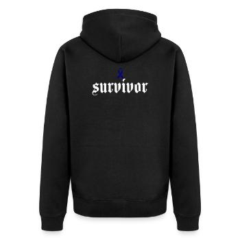 Gift for survivors of colon cancer (Colon Ca - Unisex Premium Organic Zip Hoodie - black - Back - Nico (187cm)