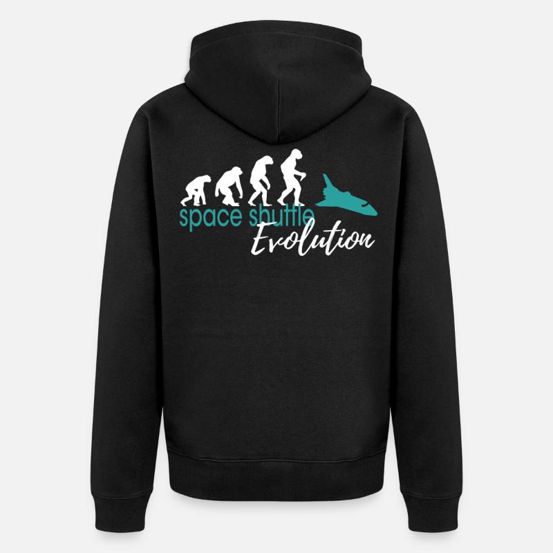 Space Shuttle Evolution - Unisex Premium Organic Zip Hoodie - black
