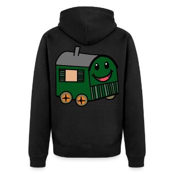 Happy Bauwagen Hut House Garden House Nature - Veste à capuche bio Premium Unisexe - noir - Dos - Nico (187cm)