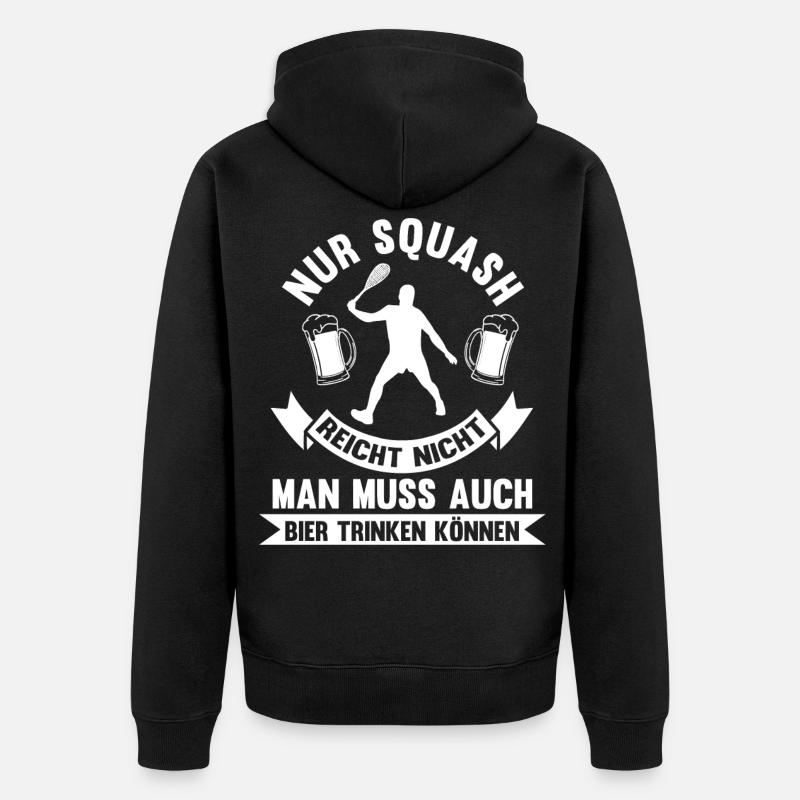 Bier Squash - Unisex Premium Bio Zip Hoodie - Schwarz