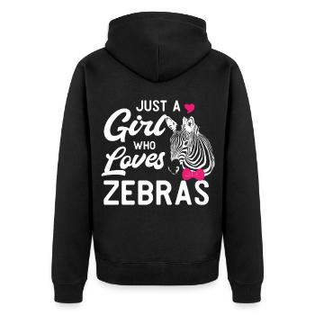 Zebra Africa Horse Hipster Gift Animal Stripe - Veste à capuche bio Premium Unisexe - noir - Dos - Nico (187cm)