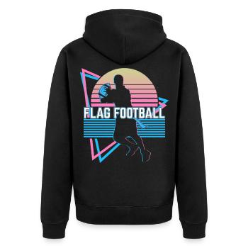Joueur de flag-football Vaporwave Esthétique Gesch - Veste à capuche bio Premium Unisexe - noir - Dos - Nico (187cm)