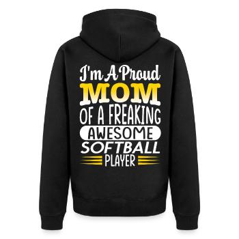 Maman d’un joueur de softball génial et effrayant - Veste à capuche bio Premium Unisexe - noir - Dos - Nico (187cm)