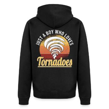 Tornado Hunter Tornado Tornado Chaser Hurricane - Unisex Premium Organic Zip Hoodie - black - Back - Nico (187cm)