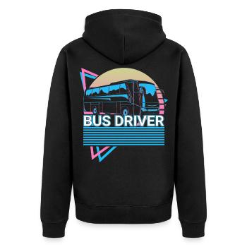 Bus drivers Bus ride Vaporwave Aesthetic Sound - Unisex Premium Organic Zip Hoodie - black - Back - Nico (187cm)