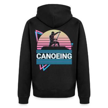Canoë Canoë Vaporwave Esthétique Rétro Gesch - Veste à capuche bio Premium Unisexe - noir - Dos - Nico (187cm)