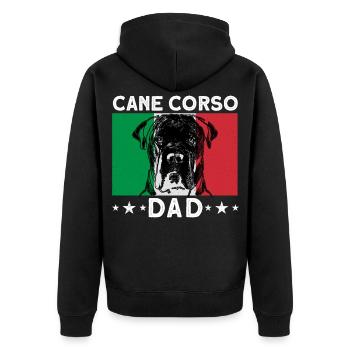 Cane Corso Dad - Unisex Premium Organic Zip Hoodie - black - Back - Nico (187cm)